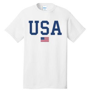 USA Women Men Kids Patriotic American Flag July 4th Tall T-Shirt