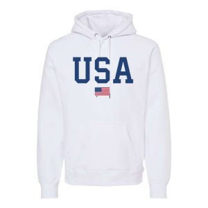 USA Women Men Kids Patriotic American Flag July 4th Premium Hoodie