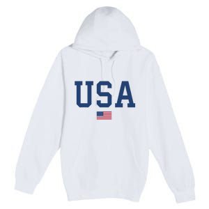 USA Women Men Kids Patriotic American Flag July 4th Premium Pullover Hoodie