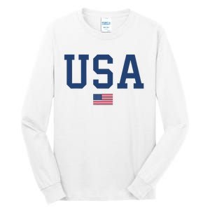 USA Women Men Kids Patriotic American Flag July 4th Tall Long Sleeve T-Shirt