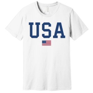 USA Women Men Kids Patriotic American Flag July 4th Premium T-Shirt