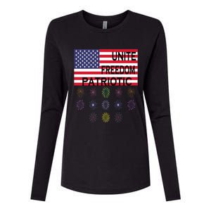 USA Women Men Patriotic American Flag 4th Of July Womens Cotton Relaxed Long Sleeve T-Shirt