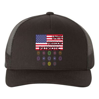 USA Women Men Patriotic American Flag 4th Of July Yupoong Adult 5-Panel Trucker Hat