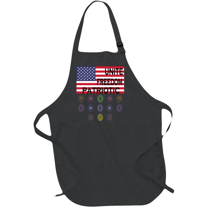 USA Women Men Patriotic American Flag 4th Of July Full-Length Apron With Pockets