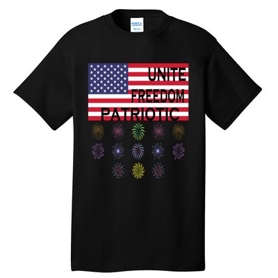 USA Women Men Patriotic American Flag 4th Of July Tall T-Shirt