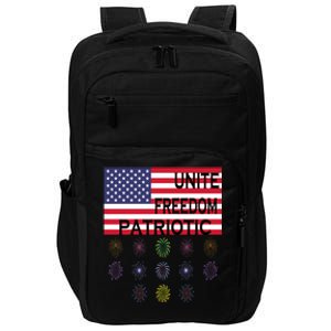 USA Women Men Patriotic American Flag 4th Of July Impact Tech Backpack