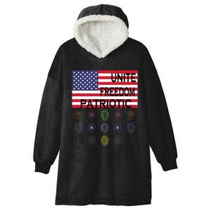 USA Women Men Patriotic American Flag 4th Of July Hooded Wearable Blanket