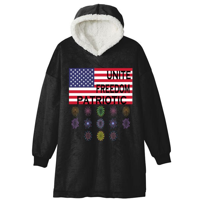 USA Women Men Patriotic American Flag 4th Of July Hooded Wearable Blanket