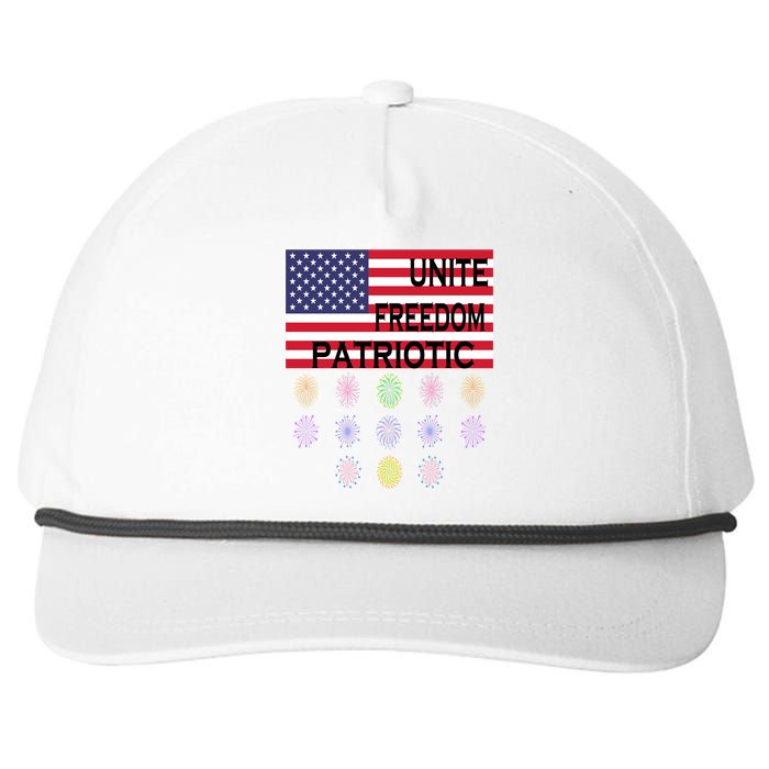 USA Women Men Patriotic American Flag 4th Of July Snapback Five-Panel Rope Hat