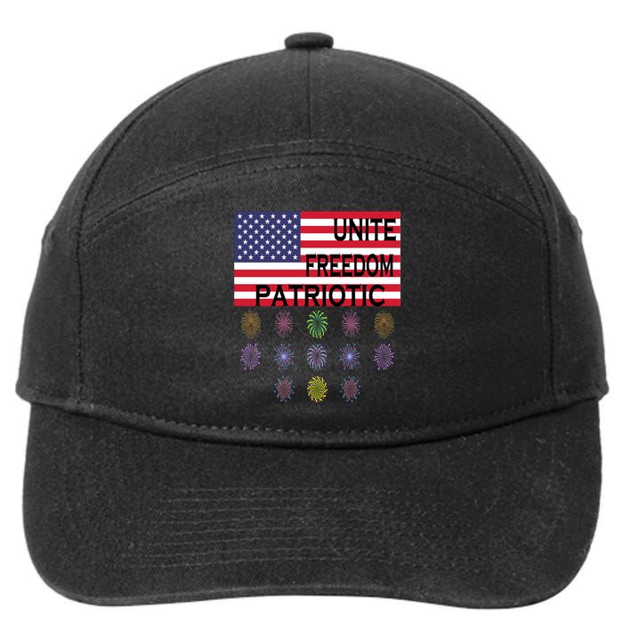 USA Women Men Patriotic American Flag 4th Of July 7-Panel Snapback Hat