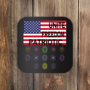 USA Women Men Patriotic American Flag 4th Of July Coaster