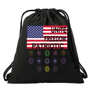 USA Women Men Patriotic American Flag 4th Of July Drawstring Bag