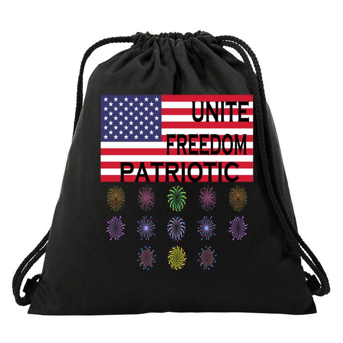 USA Women Men Patriotic American Flag 4th Of July Drawstring Bag