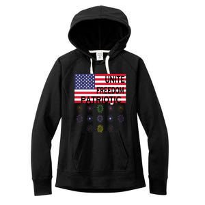 USA Women Men Patriotic American Flag 4th Of July Women's Fleece Hoodie