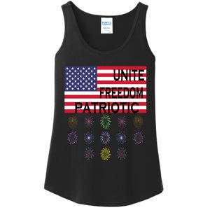 USA Women Men Patriotic American Flag 4th Of July Ladies Essential Tank