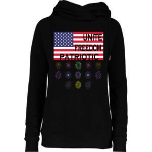 USA Women Men Patriotic American Flag 4th Of July Womens Funnel Neck Pullover Hood