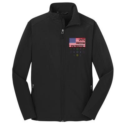 USA Women Men Patriotic American Flag 4th Of July Core Soft Shell Jacket