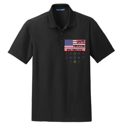 USA Women Men Patriotic American Flag 4th Of July Dry Zone Grid Polo