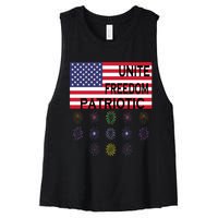 USA Women Men Patriotic American Flag 4th Of July Women's Racerback Cropped Tank