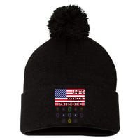 USA Women Men Patriotic American Flag 4th Of July Pom Pom 12in Knit Beanie