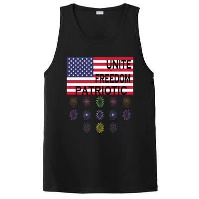 USA Women Men Patriotic American Flag 4th Of July PosiCharge Competitor Tank