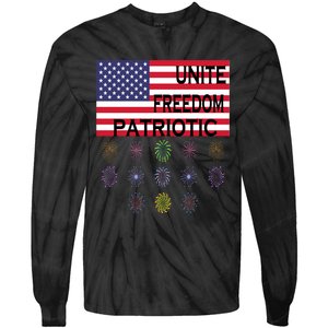 USA Women Men Patriotic American Flag 4th Of July Tie-Dye Long Sleeve Shirt