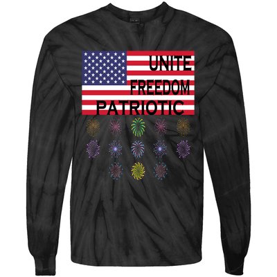 USA Women Men Patriotic American Flag 4th Of July Tie-Dye Long Sleeve Shirt