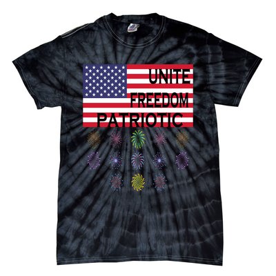 USA Women Men Patriotic American Flag 4th Of July Tie-Dye T-Shirt