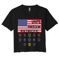 USA Women Men Patriotic American Flag 4th Of July Women's Crop Top Tee