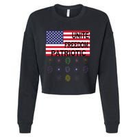 USA Women Men Patriotic American Flag 4th Of July Cropped Pullover Crew