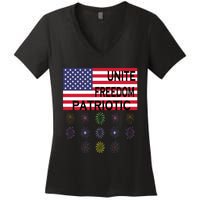 USA Women Men Patriotic American Flag 4th Of July Women's V-Neck T-Shirt