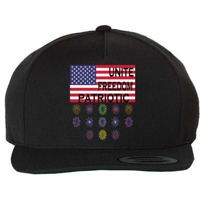 USA Women Men Patriotic American Flag 4th Of July Wool Snapback Cap