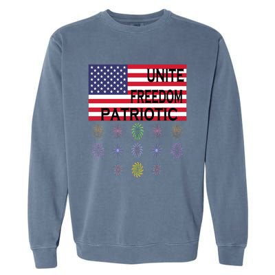 USA Women Men Patriotic American Flag 4th Of July Garment-Dyed Sweatshirt