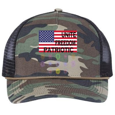 USA Women Men Patriotic American Flag 4th Of July Retro Rope Trucker Hat Cap