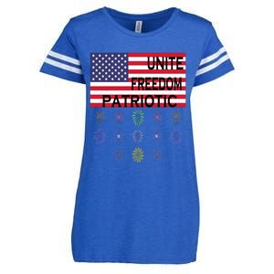 USA Women Men Patriotic American Flag 4th Of July Enza Ladies Jersey Football T-Shirt