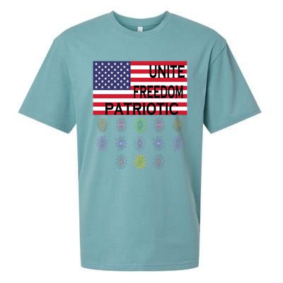 USA Women Men Patriotic American Flag 4th Of July Sueded Cloud Jersey T-Shirt