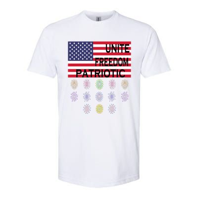 USA Women Men Patriotic American Flag 4th Of July Softstyle CVC T-Shirt