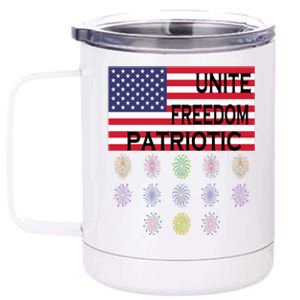 USA Women Men Patriotic American Flag 4th Of July 12 oz Stainless Steel Tumbler Cup