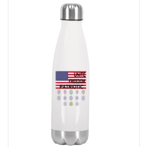 USA Women Men Patriotic American Flag 4th Of July Stainless Steel Insulated Water Bottle