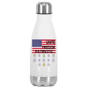 USA Women Men Patriotic American Flag 4th Of July Stainless Steel Insulated Water Bottle