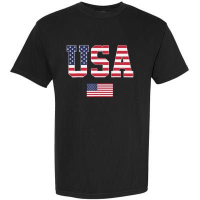 USA Women Men Patriotic American Flag 4th Of July Garment-Dyed Heavyweight T-Shirt