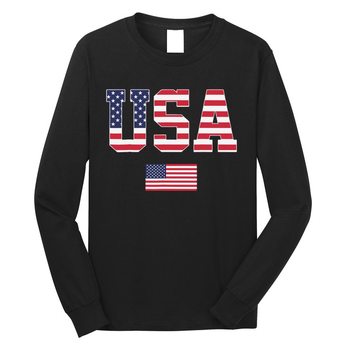 USA Women Men Patriotic American Flag 4th Of July Long Sleeve Shirt