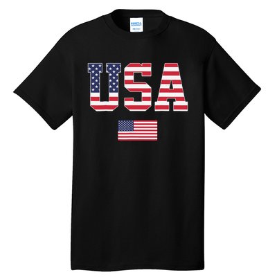 USA Women Men Patriotic American Flag 4th Of July Tall T-Shirt