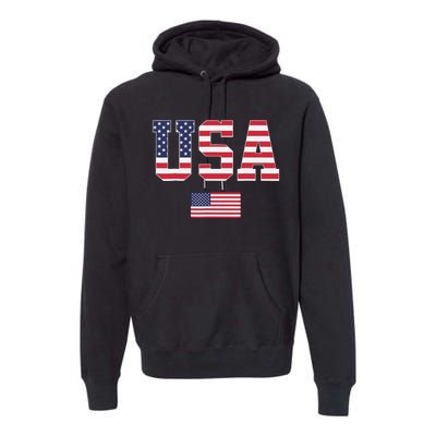 USA Women Men Patriotic American Flag 4th Of July Premium Hoodie