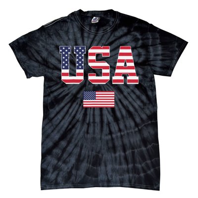 USA Women Men Patriotic American Flag 4th Of July Tie-Dye T-Shirt