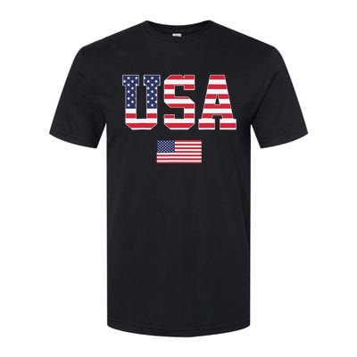 USA Women Men Patriotic American Flag 4th Of July Softstyle CVC T-Shirt