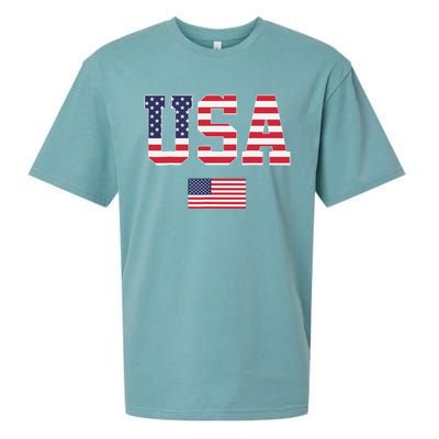 USA Women Men Patriotic American Flag 4th Of July Sueded Cloud Jersey T-Shirt