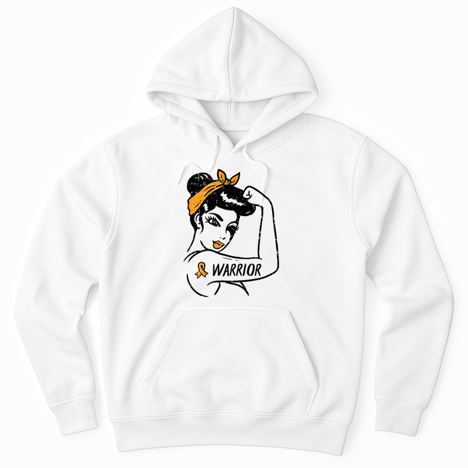 Unbreakable Warrior Orange Ribbon Leukemia Awareness Hoodie