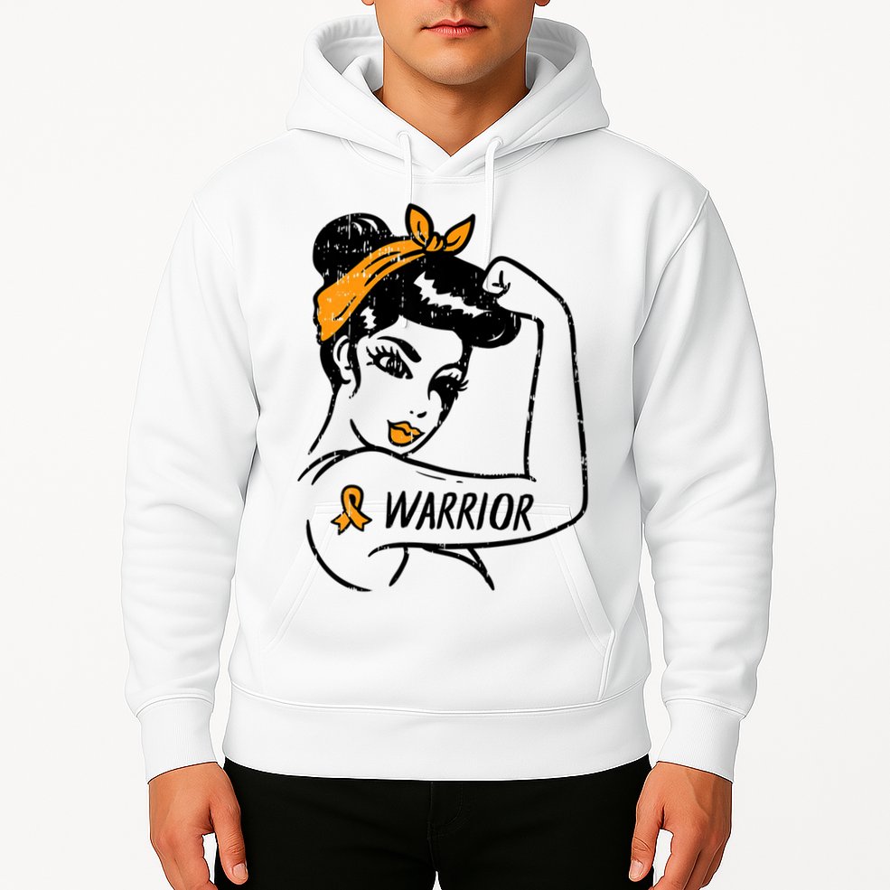 Unbreakable Warrior Orange Ribbon Leukemia Awareness Hoodie