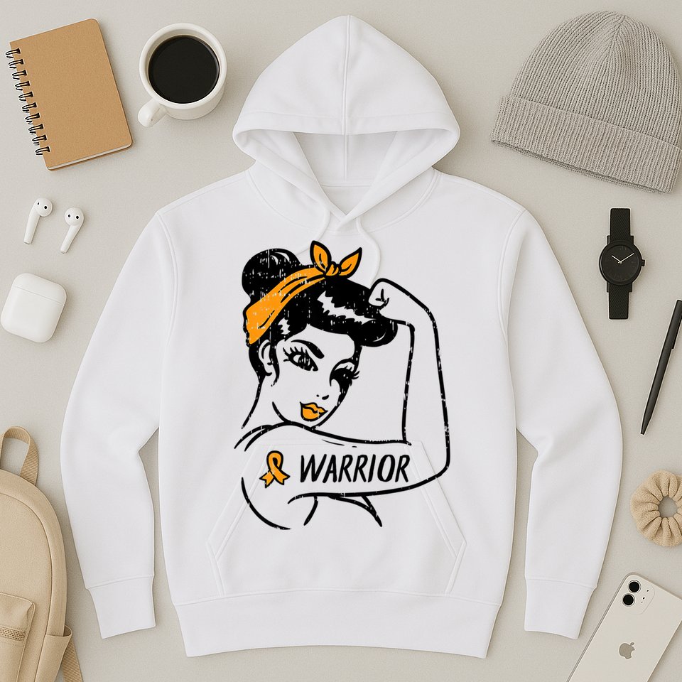Unbreakable Warrior Orange Ribbon Leukemia Awareness Hoodie
